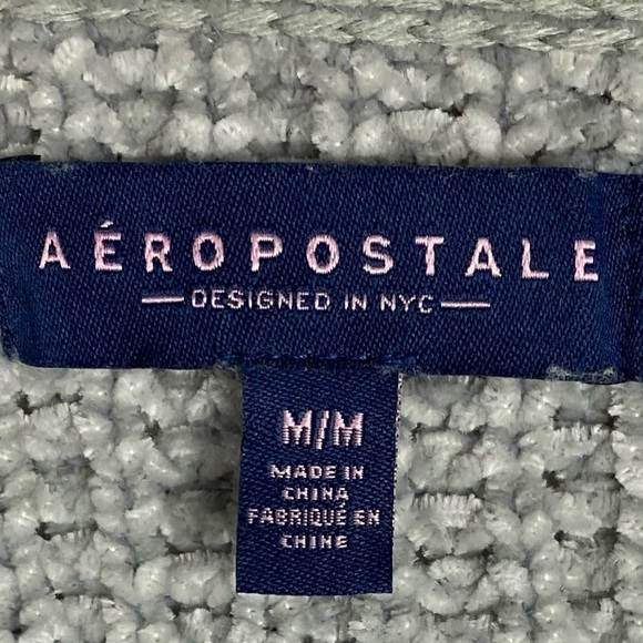 Aeropostale Sweater Womens Medium Gray Scoop Neck Long Sleeve Lightweight Ladies - Picture 7 of 8